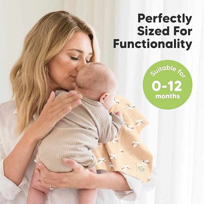 Organic Burp Cloths Baby Boy, Girl - 6-Pack Large 100% Cotton Burping Cloths for Babies, Spit Up Rags, Super Absorbent, Ultra Soft Newborn Rag, Gender Neutral, Machine Washable, Durable (Lunaris)