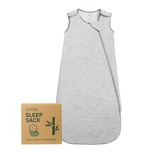 Cozy Seal Rayon Made from Bamboo Sleep Sack 1.0 TOG 6-18 Months Unisex Baby Sleeping Bag with 2-Way Zipper Breathable Wearable Blanket Baby