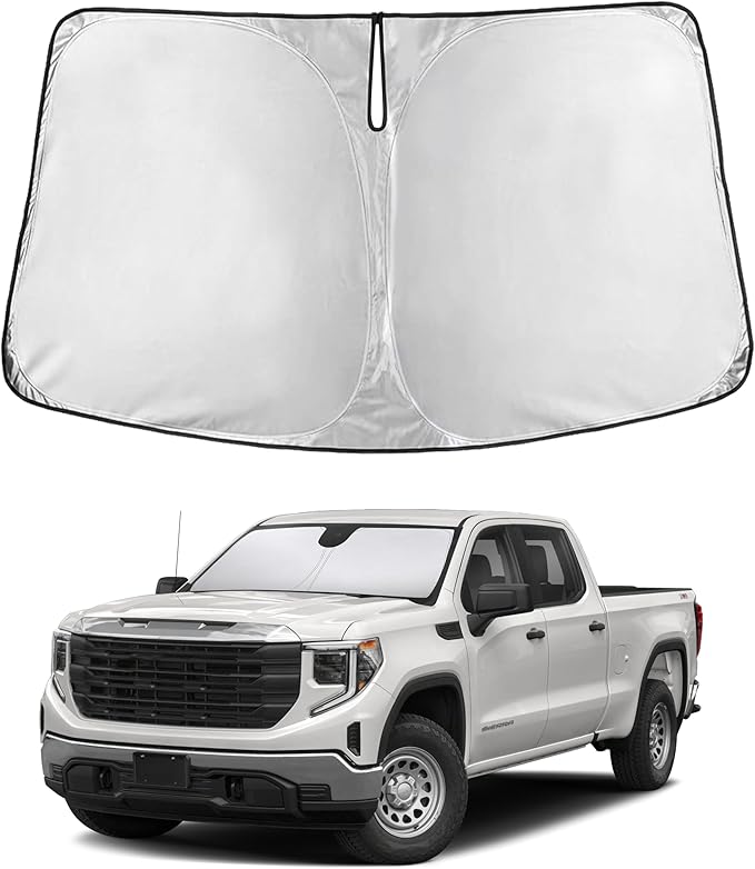 Econour Windshield Sunshade for Chevrolet/GMC Silverado/Sierra 2019-2024 2025 2026, Sun Visor for Front Windshield & Window Sun Shade Cover, UV Heat Blocker & Protector, Car Accessories