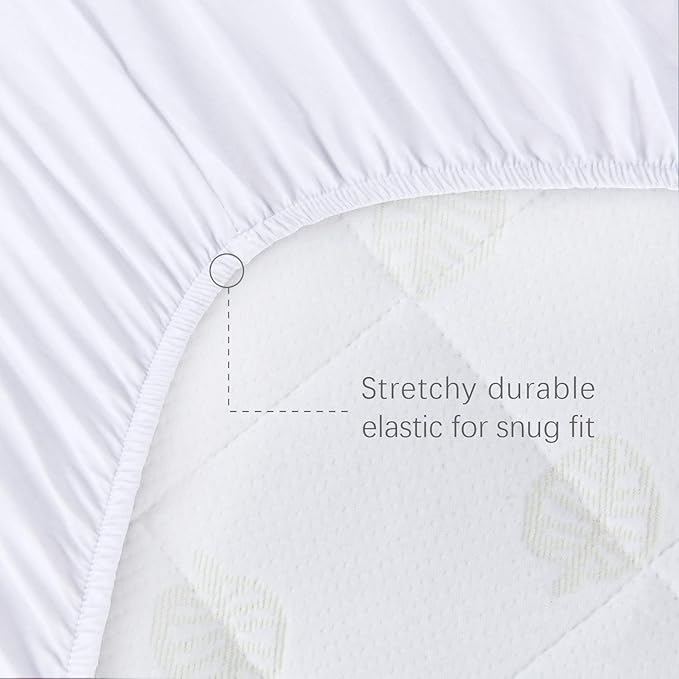 Waterproof Bassinet Mattress Pad Cover Fit for Jimglo 3 in 1, Nordmiex, BabyBond, INFANS, HARPPA, and Ihoming Bedside Bassinet, 2 Pack, Ultra Soft Surface, Breathable and Easy Care