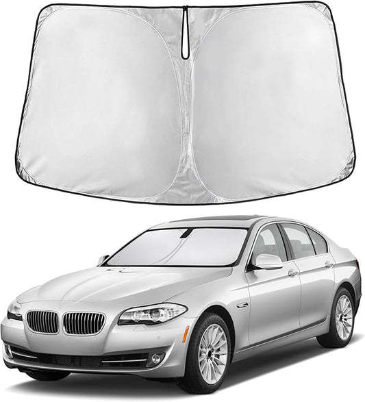 EcoNour Windshield Sun Shade for BMW 5 Series 2011–2016 | Front Window Sunshade | Foldable Car Sun Protector | Blocks UV Rays & Keeps Interior Cooler