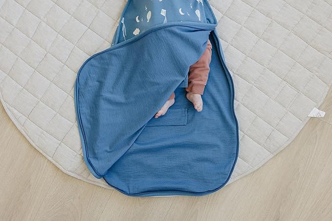 Woolino Merino Wool & Organic Cotton Baby Sleep Sack 2-24 Months – Ultimate 4-Season Baby Sleeping Bag, Universal Size Wearable Blanket, 2-Way Zipper & Adjustable Fit, Year-Round Use - Hot Air Balloon