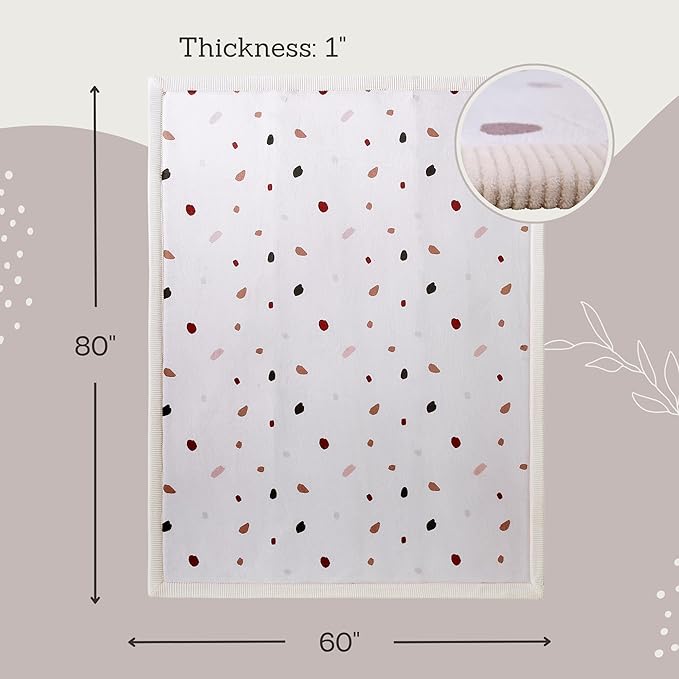 Hakuna Matte CloudSoft Baby Play Mat for Floor 60" x 80" Confetti – Coral Velvet Memory Foam Rug for Crawling & Cozy Play – Non-Slip, Water-Resistant, Easy-CareTummy Time Mat, Playmat for Playpen
