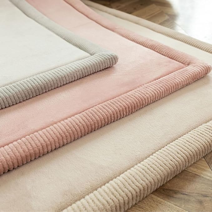 Hakuna Matte CloudSoft Baby Play Mat for Floor 47" x 67" Beige – Coral Velvet Memory Foam Rug for Crawling & Cozy Play – Non-Slip, Water-Resistant, Easy-CareTummy Time Mat, Playmat for Playpen