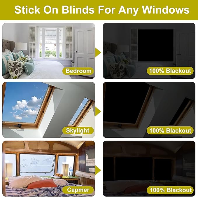 Magnetic Blackout Blind,100% Portable Blackout Curtain for Bedroom,No Drill Window Shades,DIY Cut Black Out Window Cover with Suction Cups and Magnetic Closure,2 Way to Put Up (118" x 57")