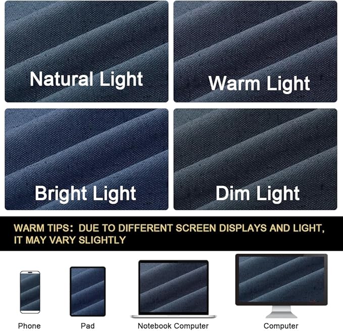 PrinceDeco 100% Blackout Curtains Navy Blue Curtains 63 Inch Length Linen Textured Thermal Insulated Black Out Drapes for Bedroom Living Room,Privacy Protection 2 Panels Set, W52 x L63 Inch