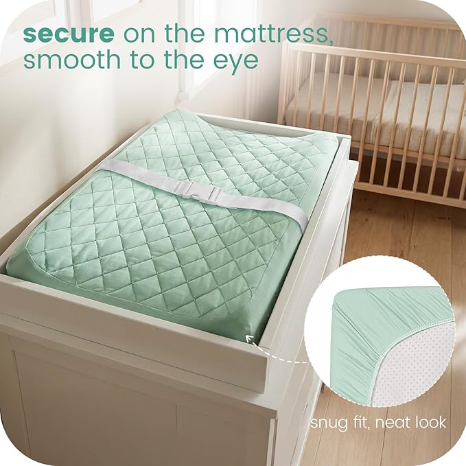 TotChill Light Quilted Changing Pad Cover 2 Pack, Soft Fitted Changing Table Covers for Baby Boys and Girls, Orange Giraffe