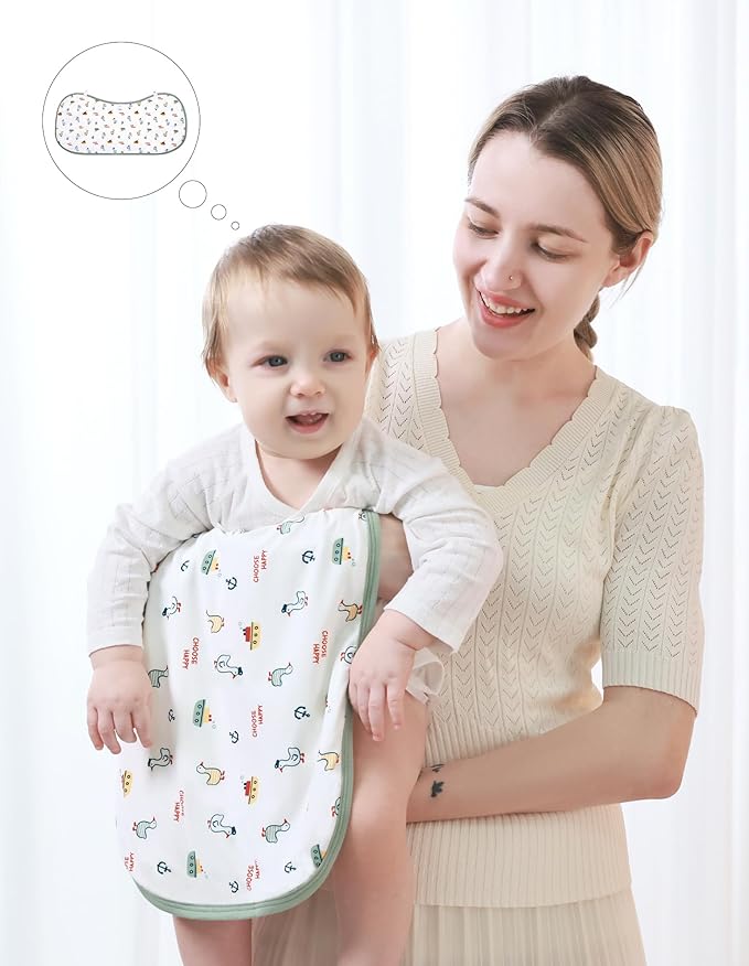 BambooBud Baby Burp Cloths Large Size 3Pack Absorbent Burping Clothes 2-Layers Newborn Burpy Bib Cloth Set
