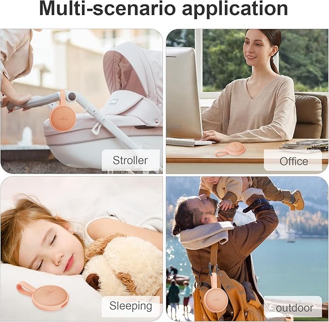 White Noise Sound Machine, Portable Sound Machine for Sleeping Adults & Baby, with Bluetooth 5.1/24 Soothing Sounds/Battery Powered/3 Timer Memory Function for Office/Bedroom/Travel (Orange