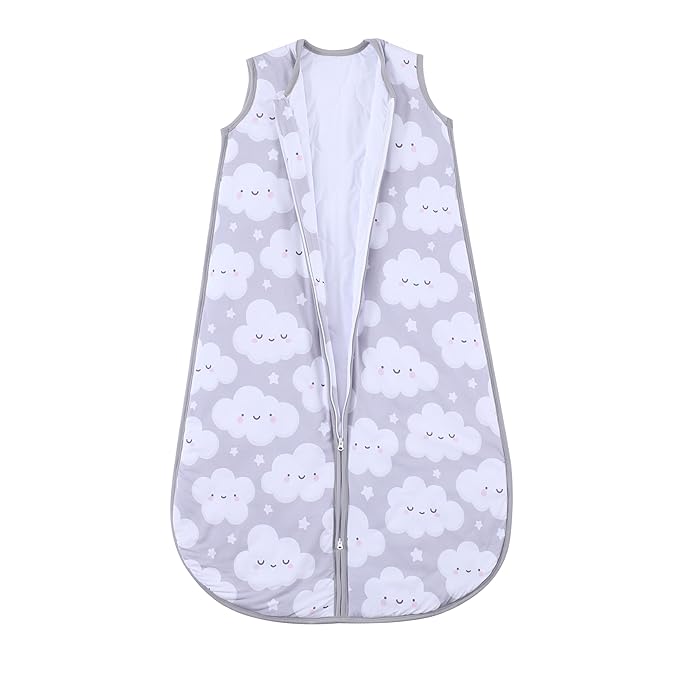 TADO MUSLIN Baby Sleep Sack 2-4 T 95% Rayon from Bamboo 5% Spandex Boys & Girls Wearable Blanket 1.0 TOG Toddler Sleeping Sack 2- Way Zipper X-Large Cloud