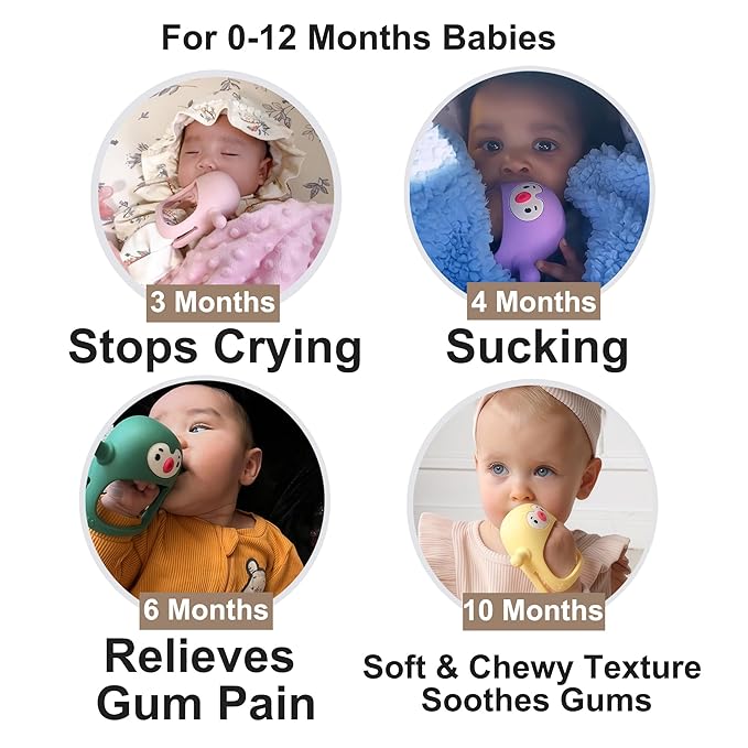 Smily Mia 2pack Baby Teething Toys for 0-6 3-6Months |Penguin Teether | Hand Teethers| Teething Mittens|Chew Toys for Teething Pain Relief, Baby Pacifiers| New Born Essentials, Blue+Grey