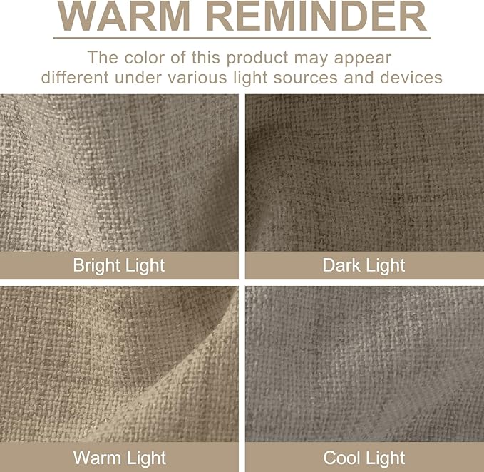 100% Blackout Shield Linen Blackout Curtains for Bedroom 90 Inches Long, Back Tab/Rod Pocket Living Room Drapes, Thermal Insulated Blackout Curtains 2 Panels Set, 50" W x 90" L, Faux Linen