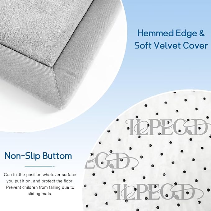 Baby Play Mat for Floor Tummy Time Mat Nursery Rug Muscle Mat Area Rug Playroom Rug Tatami Mat 79x79" Memory Foam 1.3" Thick Crawling Mat For Babies,Toddlers, Infants, Kids(Light Gray)