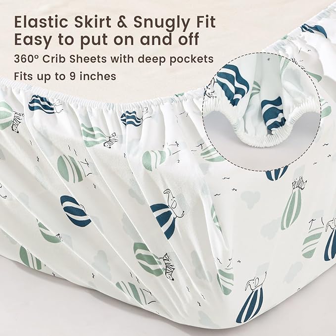 david's kids 3 Pack Fitted Crib Sheets, Ultra Soft Breathable Comfortable Baby Sheet Set for Boys Girls Neutral, 28x52 Inch Fits Standard Crib and Toddler Mattresses, Animals