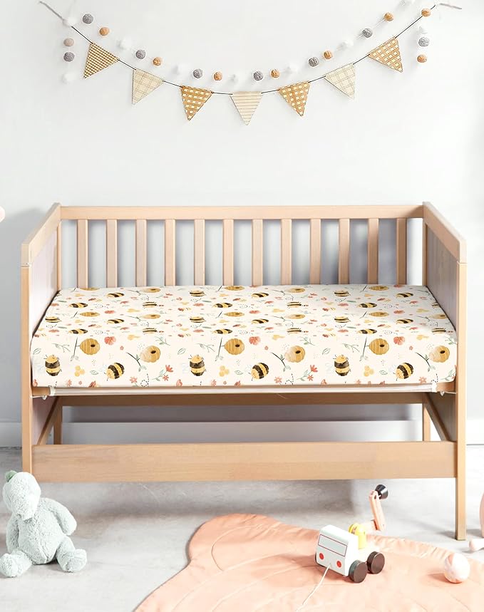 Pack and Play Sheets 2 Pack, Fitted Jersey Knit Mini Crib Sheets for Baby Boys and Girls, Compatible with Graco Pack N Play and Mini Crib Mattress (Sage Trail, Pack N Play/Mini Crib Sheets)