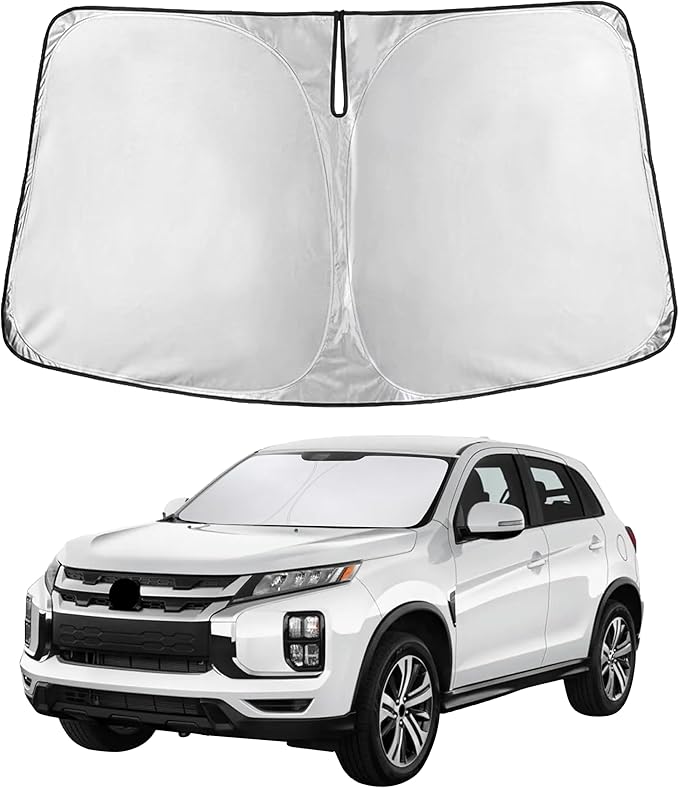 EcoNour Windshield Sunshade for Mitsubishi Outlander Sport 2011–2025 | Custom Fit Front Window Sun Shade | Blocks Harmful UV Rays & Reduces Heat | Foldable Sun Visor with Storage Pouch