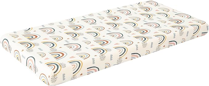SDIII Rainbow Pack N Play Sheets Fitted 2 Pack Stretchy Microfiber Jersey Knit Pink Mini Crib Sheets for Mattress 38x26 Soft Toddler Playard Bedding