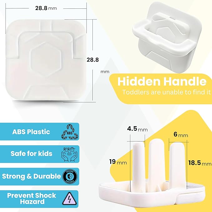 30 Pack Outlet Covers Baby Proofing with Pull Handle- Plug Covers Baby Proofing- White Baby Proof Outlet Covers 3 Prong Child Proof Outlet Cover- Shock Prevent Plug Protectors Baby Proof Plug Covers