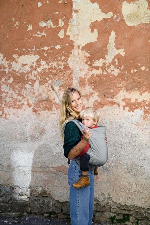 Beco Toddler Carrier (20-60 lbs) with Extra Wide Seat, 100% Cotton - Front-Carry & Backpack Style - Lightweight & Ergonomic Sling Carrier for Children from 18months - Grey