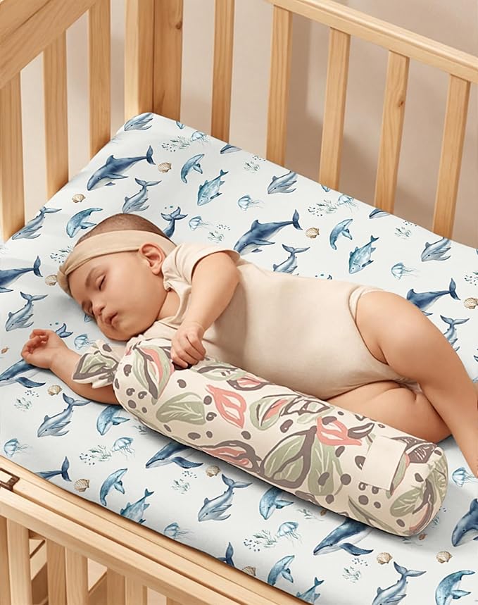 Crib Sheets for Boys and Girls, 2 Pack Fitted Baby Sheets for Standard Toddler Mattress 28" x 52", Soft Breathable Jersey Knit Baby Bedding (Bear Tracks)