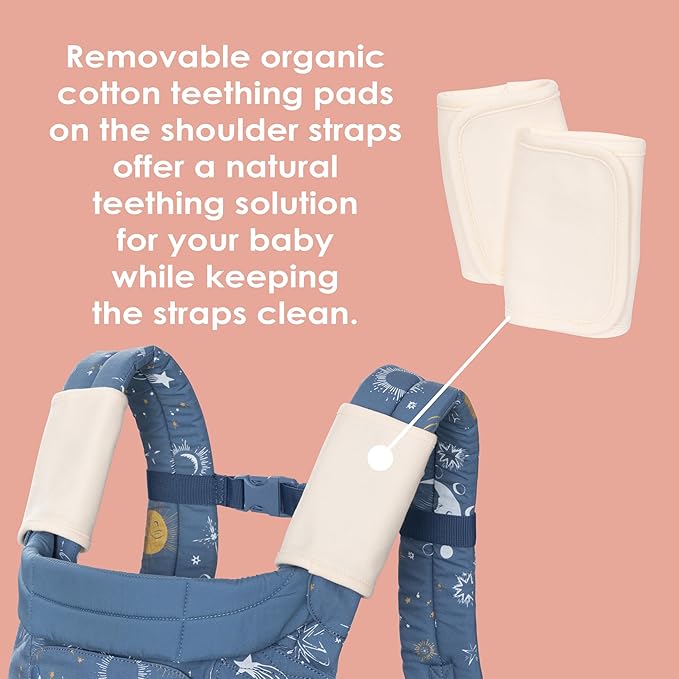 Baby Trend Caleo Charm Deluxe 3‑in‑1 Newborn Carrier, Calypso – 100% Cotton, Machine Washable, Lumbar Support & Weather Protection