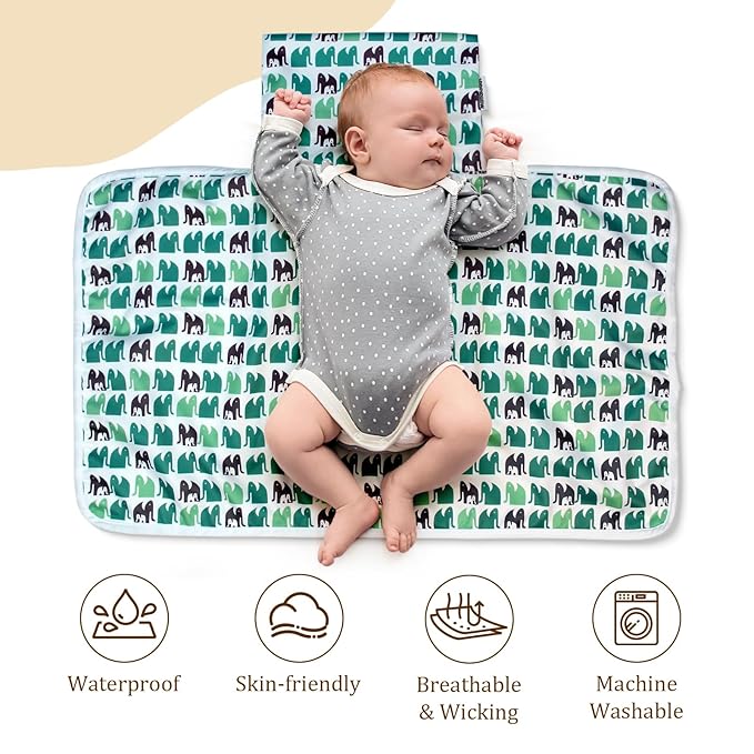 Mama Koala Waterproof Changing Pad Liner, Washable Wipeable Reusable Leak Proof Diaper Travel Mat, 2-Pack Diaper Changing Pad Covers for Baby Girls & Boys 27.5 * 15.7 Inches