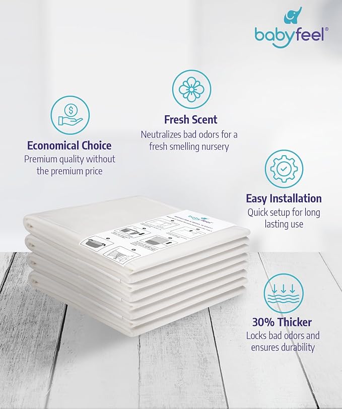Babyfeel Refills for DEKOR PLUS Diaper Pails, 8 Pack, Exclusive 30% Extra Thickness, Fresh Powder Scent, Holds up to 4640 Diapers