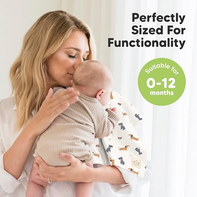 Organic Burp Cloths Baby Boy, Girl - 6-Pack Large 100% Cotton Burping Cloths for Babies, Spit Up Rags, Super Absorbent, Ultra Soft Newborn Rag, Gender Neutral, Machine Washable, Durable (Pets & Paws)