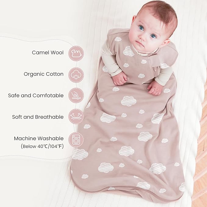 kaiya baby Unisex Sleeping Bag for Babies and Toddlers 1.0 Tog Sleep Sack 6-18 Months, Newborn Sleep Sack, Wearable Blanket Baby, One Piece Sleeveless Sleep Sack, Gifts for Baby