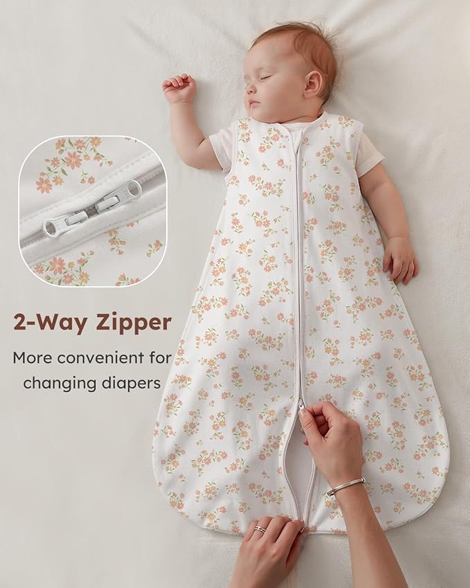 Yoofoss Baby Sleep Sack 18-24 Months Wearable Blanket for Babies 100% Organic Cotton 2-Way Zipper TOG 0.5 Toddler Sleeping Sack 3 Pack, Comfy Lightweight Sleep Sacks