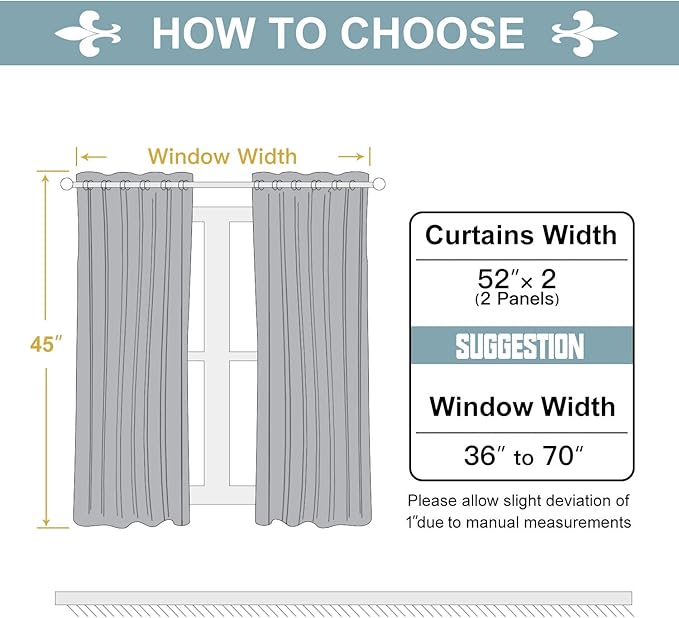 ChrisDowa Grommet Room Darkening Curtains for Bedroom and Living Room - 2 Panels Set Thermal Insulated Blackout Curtains (Dark Grey, 52W x 45L)