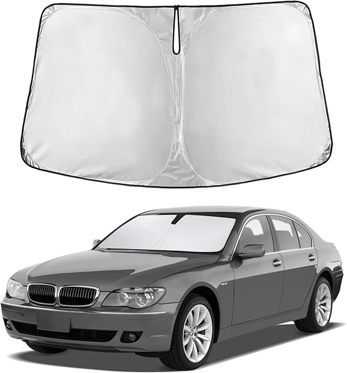 Econour Windshield Sunshade for BMW 7 Series 2001-2006 2007 2008, Sun Visor for Front Windshield & Window Sun Shade Cover, UV Heat Blocker & Protector, Car Accessories