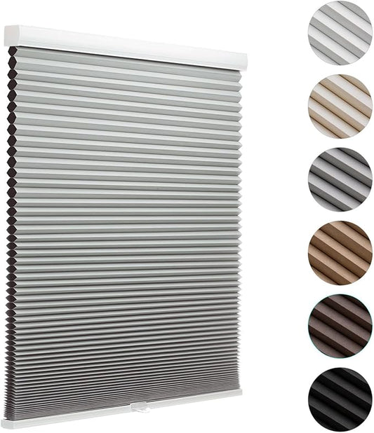 MYshade Cordless Blackout Cellular Shades for Windows, Honeycomb Window Shades with Thermal Insulation, Child & Pet Safe Room Darkening Shade, Easy Install,41" W x 48" H, Grey