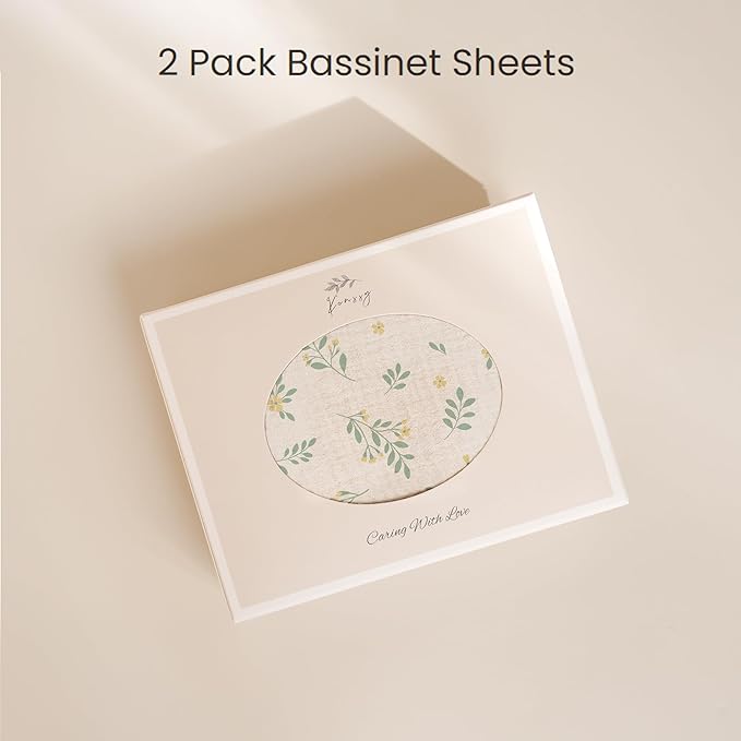 Konssy Muslin Changing Pad Cover for Baby Girls Boys, 100% Cotton Fitted Diaper Chang Table Covers, Soft Breathable Changing Pad Sheets, 2 Pack (Leafy,Green)