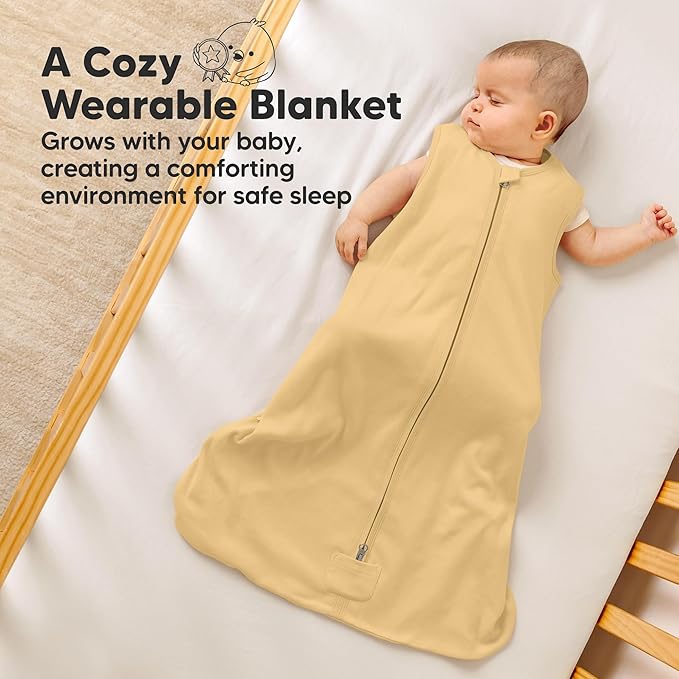 2-Pack Baby Sleep Sacks, Zipper Wearable Blanket - 0.5TOG Organic Cotton, Lightweight, Soft Cozy Toddler Sleeping Sack 6-12 months, Easy to Wear Large Newborn Transition Swaddles Sleepsacks (Avocado)