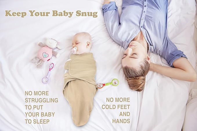 Bublo Baby Swaddles for Newborns – 3-Pack Infant Swaddles 3-6 Months – Adjustable Swaddle Sleep Sack – Soft Organic Cotton Baby Wrap for Safe & Cozy Sleep (Solid Grey)