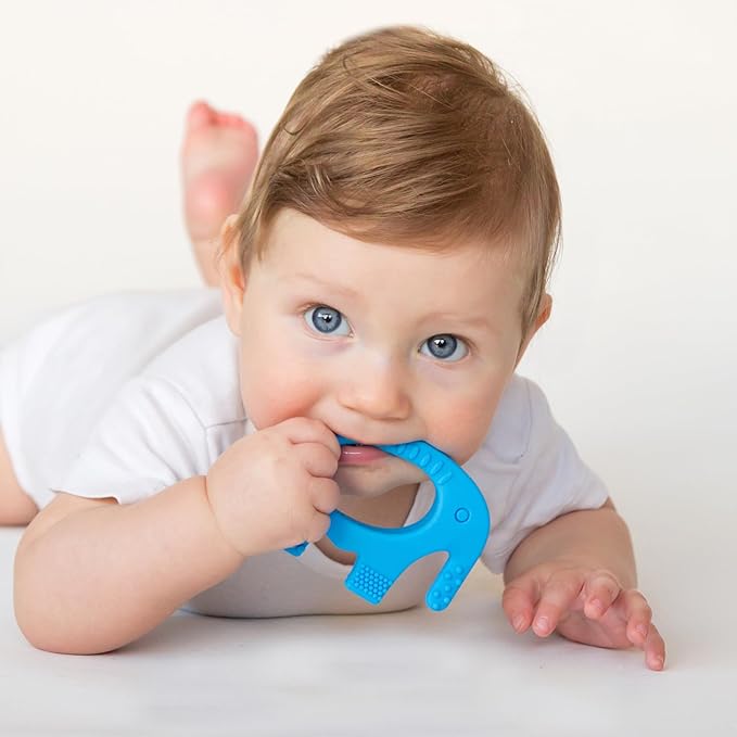Baby Elefun Baby Teething Toys 5X Pain Relief Zero Delay 0-6 Months Blue