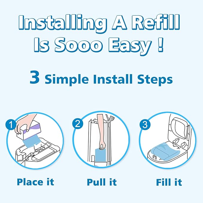SOHBCLE Refills Compatible with Genie Easy Roll Signature Diaper Pail and Platinum Diaper Pail, Upgraded 120 Bags Hold up to 5600 Newborn Diapers, Extra Thickness Powerful Odor Control, Plant Scented