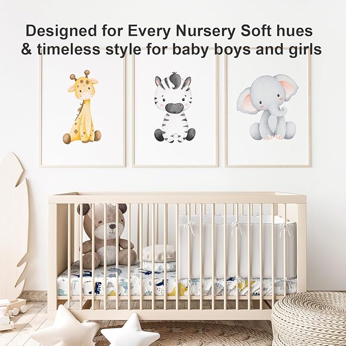 Little Grape Land Waterproof Crib Sheets for Boys Girls, Soft and Breathable Waterproof Baby Crib Sheets 52"x28", Crib Mattress Sheets Neutral for Standard Crib and Toddler Bed Mattress (Dinosaur)