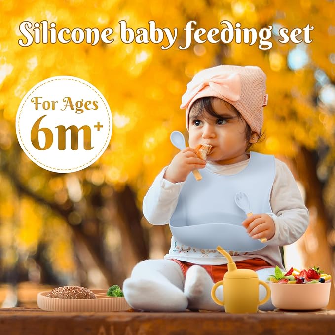 CHCC Silicone Baby Feeding Set 21 Pcs, Baby Led Weaning Supplies, Baby Feeding Supplies Set BPA Free, Essentials for Newborn Gift Mixed