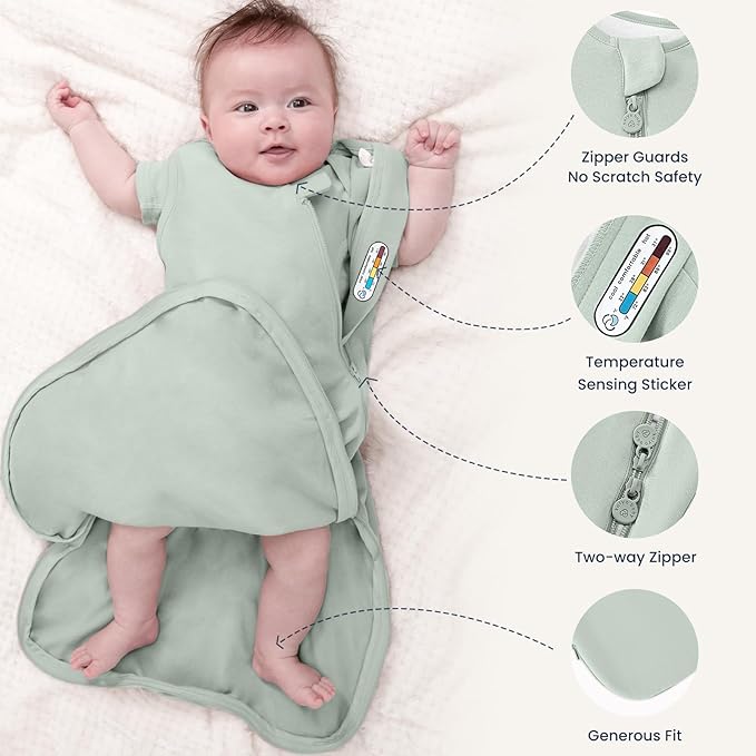 kaiya baby Unisex Sleeping Bag for Babies and Toddlers 0.5 Tog Sleep Sack 0-6 Months, Newborn Sleep Sack, Wearable Blanket Baby, One Piece Sleeveless, Gifts for Baby