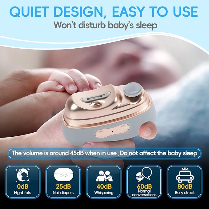 4-in-1 Electric Nail Clipper with LED Light & Nail File, Automatic 3 Speeds LCD Digital Display, Nail Clip Storage, USB Rechargeable Safety Fingernail Trimmer for Baby, Kids, Seniors
