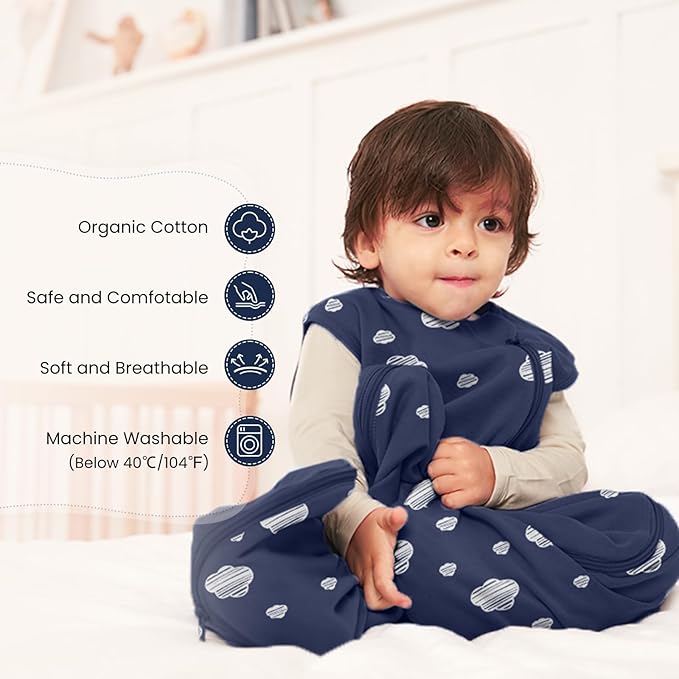 kaiya baby Unisex Sleeping Bag for Babies and Toddlers 0.5 Tog Sleep Sack 0-6 Months, Newborn Sleep Sack, Wearable Blanket Baby, One Piece Sleeveless, Gifts for Baby