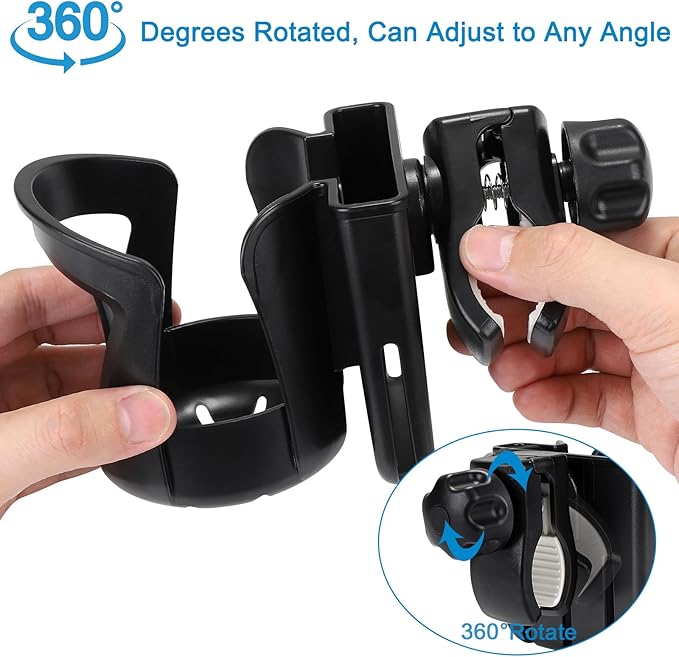 Accmor 2-in-1 Walker Cup Holder with Phone Holder, Wheelchair Cup Holder, Rollator Cup Holder, Cup Phone Holder for Walker, Wheelchair, Rollator, Mobility Scooter