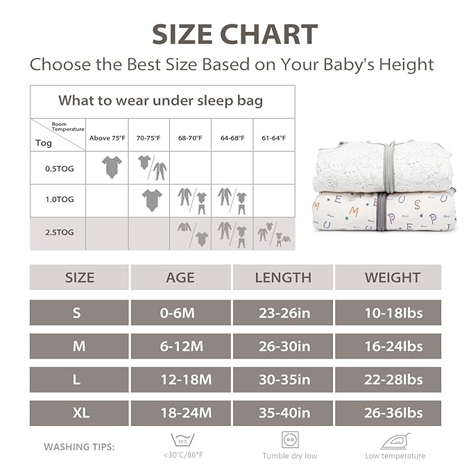 Mosebears Sleep Sack Baby Winter Wearable Blanket with 2-Way Zipper,2.5 TOG Cotton Sleep Sack Unisex (Rabbit Cat, 6-12 Months)