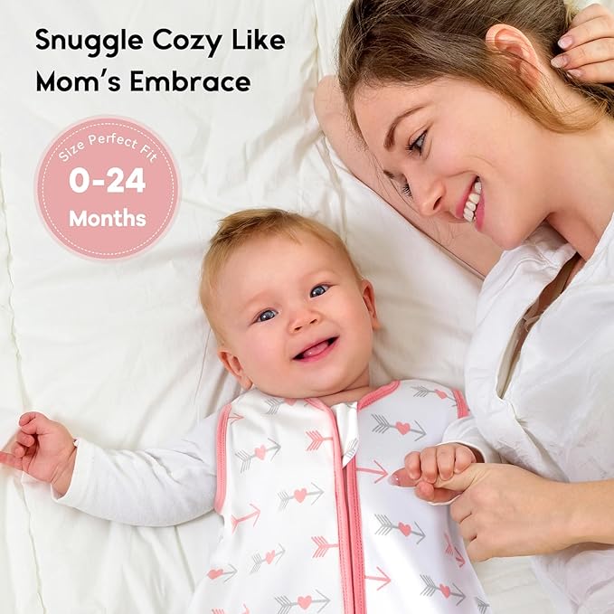 Yoofoss Baby Sleep Sack 0-6 Months TOG 1.0 Baby Wearable Blanket, 2 Pack 100% Organic Cotton Infant Toddler Sleeping Sack 2-Way Zipper Lightweight Sleep Sack