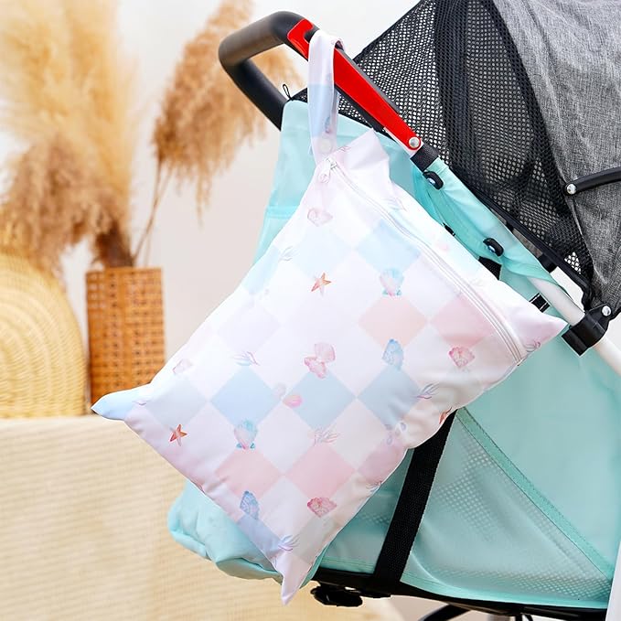 Happy Flute 3 Set Wet Bag Storage Bag Zipper Waterproof Washable Travel Bags, Beach, Pool, Gym Bag for Cloth Diaper, Swimsuits & Wet Clothes (SMT083-EF712)