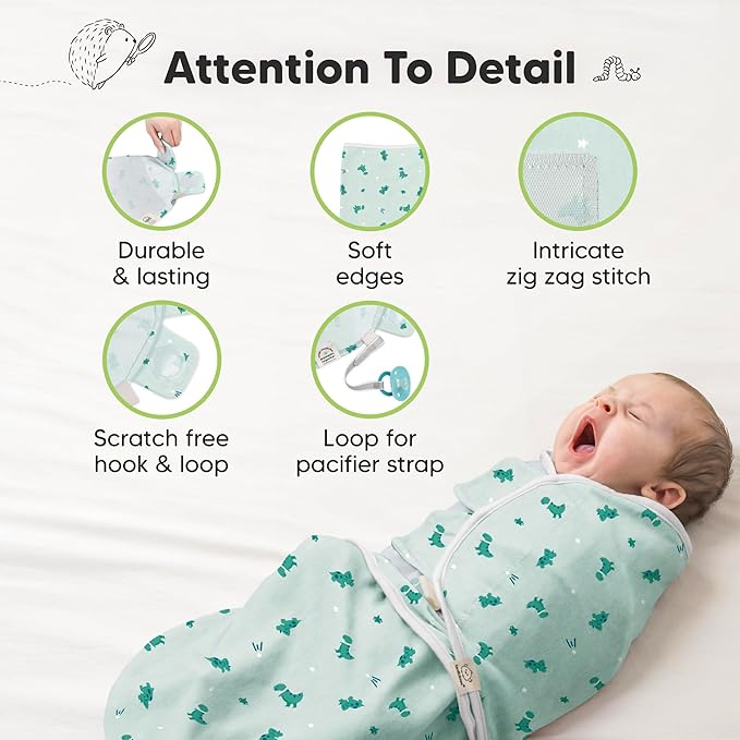 KeaBabies 3-Pack Organic Baby Swaddle Sleep Sacks - Swaddles for Newborns, Infant 0-3 Months, Baby Girls, Boys, Soft & Snug Newborn Sleep Sack, Nursery Swaddling Blankets (Lunaris)