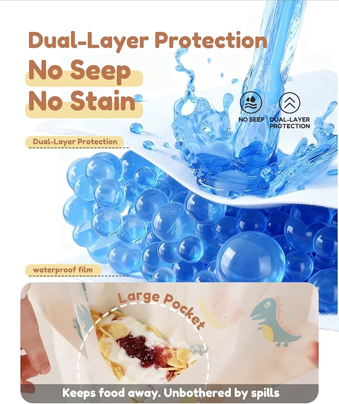 SauGonb Disposable Baby Bibs for Baby Boys and Girls - Long Sleeve Bib Individually Wrapped Waterproof Baby Bibs 16/36 pcs