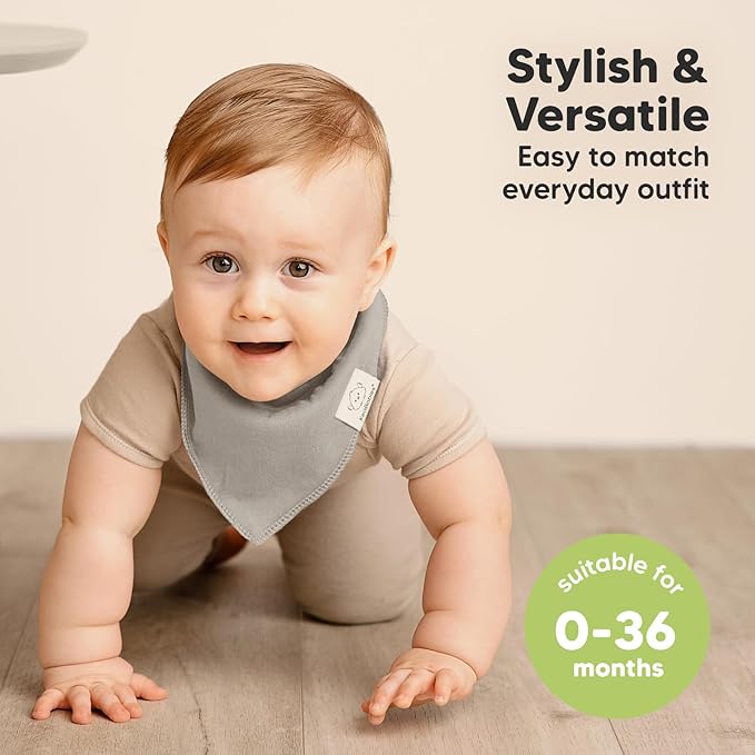 KeaBabies 8-Pack Organic Baby Bandana Bibs for Girls - Super Absorbent Triangle Baby Bibs for Drooling and Teething Infant, 100% Cotton Extra Soft for Newborn, Infant 0-36 Months (Dawn)